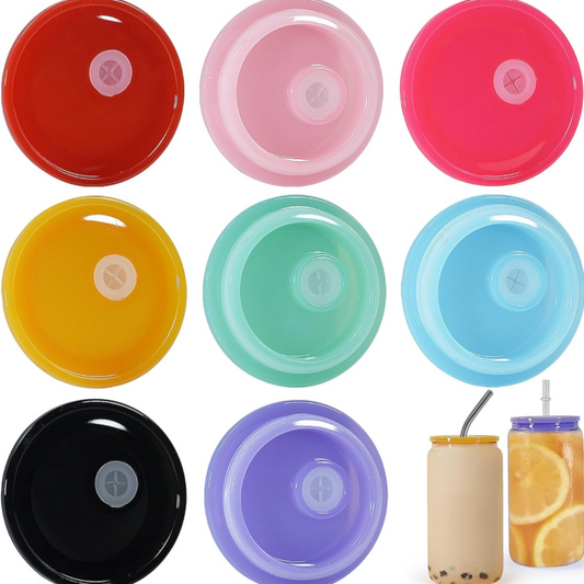 Colored Lid Add On (Clear glass cups, 12 and 16 oz Snowglobes)